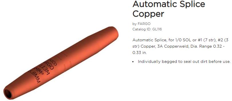 Cu Splice #1/0sol #3A CW